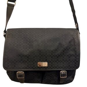 Coach Saddle Unisex Signature Messenger Black Canvas Shoulder/Messenger Bag